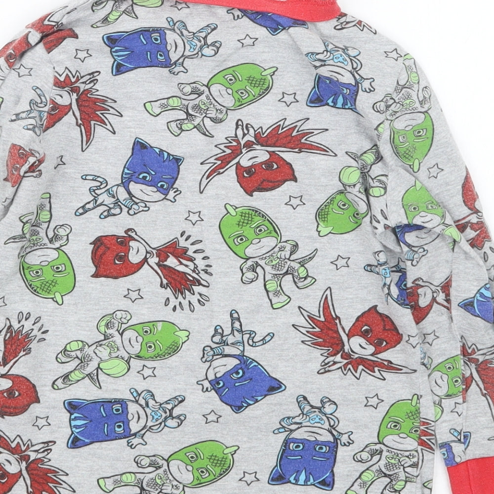 Preworn Boys Grey Geometric Pyjama Top Size 2-3 Years