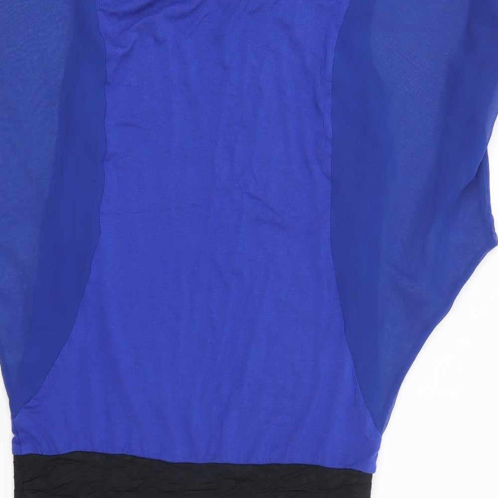 Zebra Womens Blue T-Shirt Dress Size S