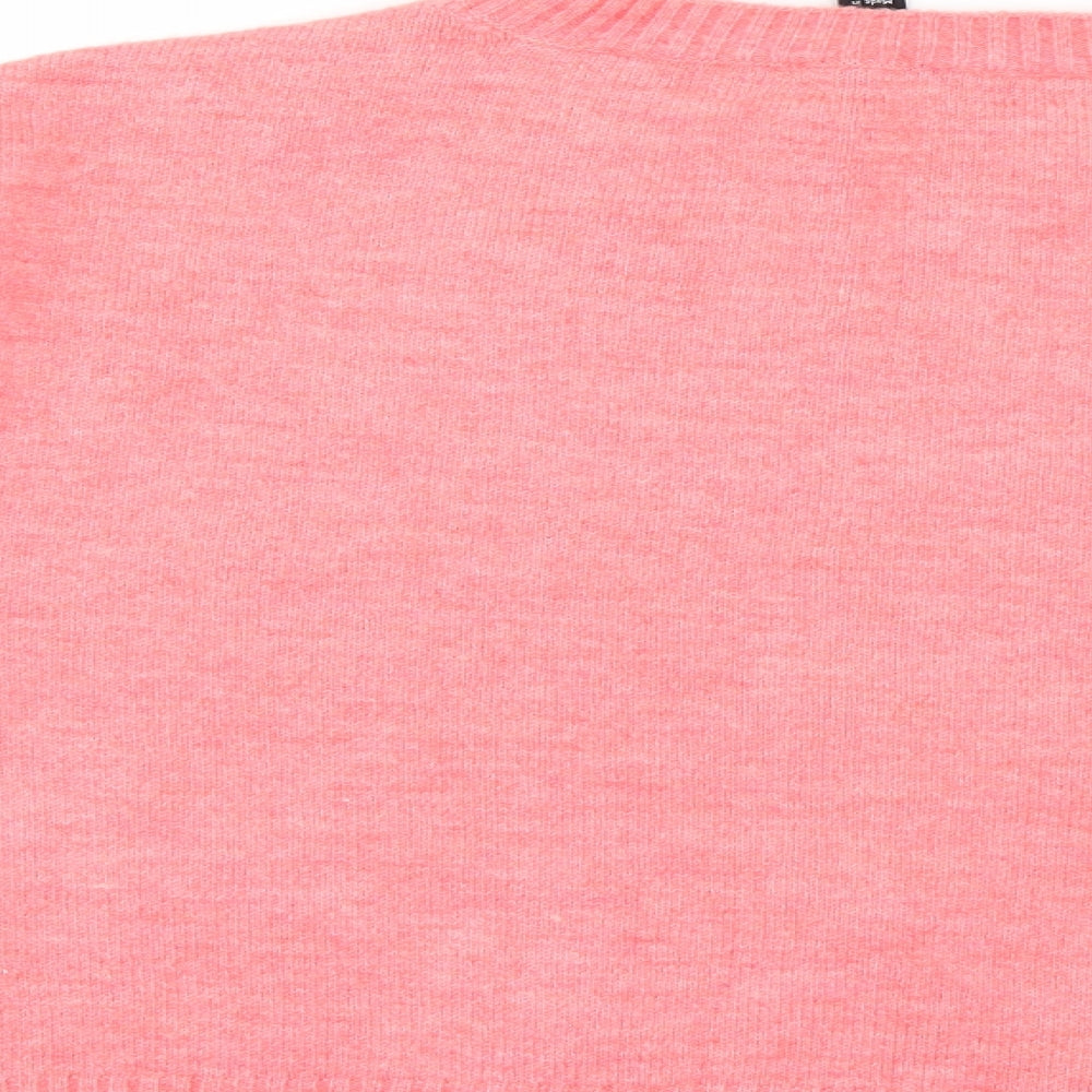 New Look Womens Pink Pullover Jumper Size L