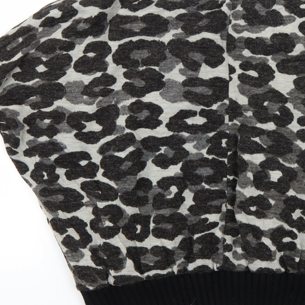 vegas Womens Brown Animal Print Pullover Jumper Size M
