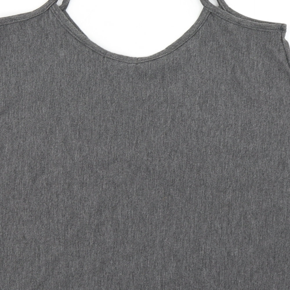 Boohoo Womens Grey Camisole T-Shirt Size 8