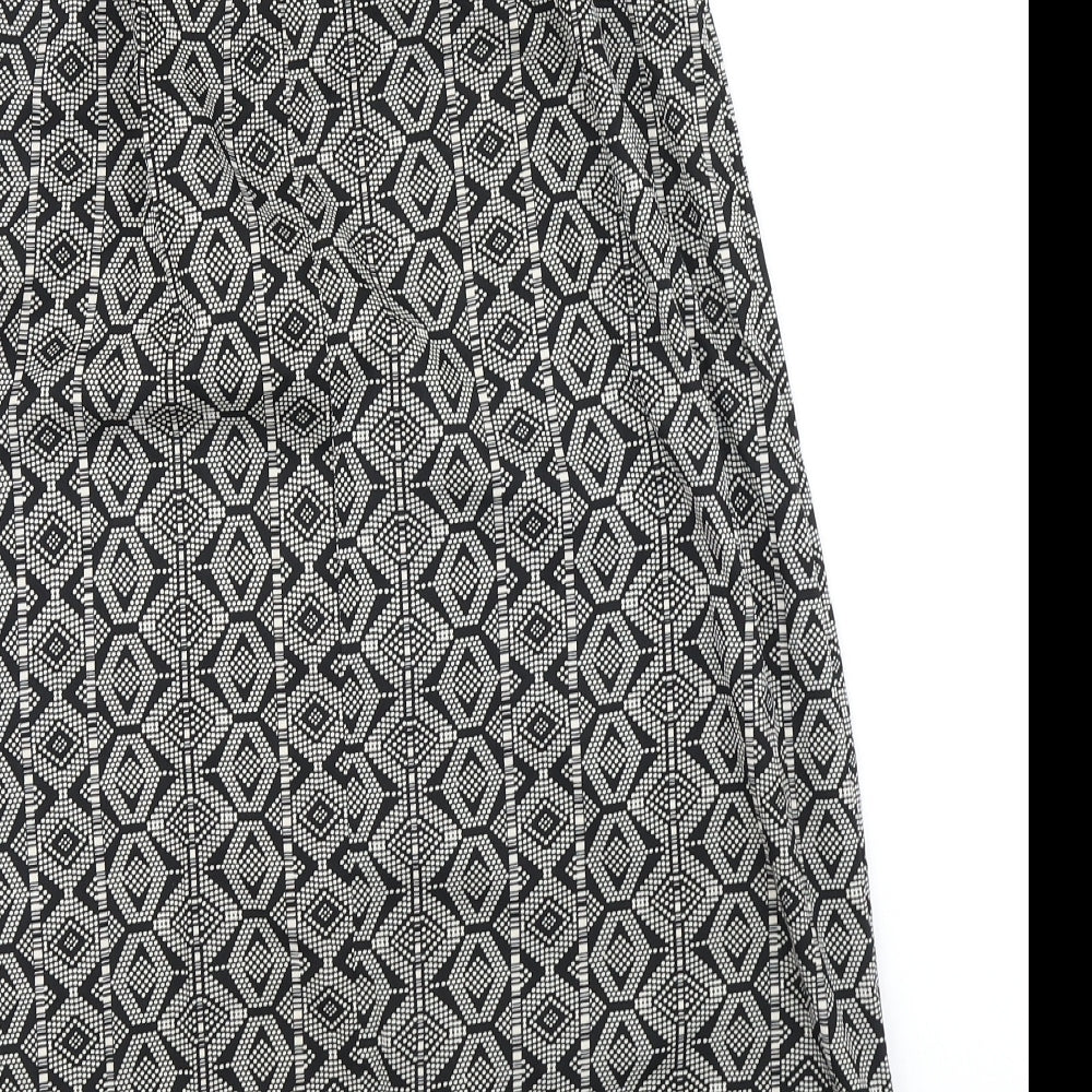 Atmosphere Womens Black Geometric A-Line Size 8