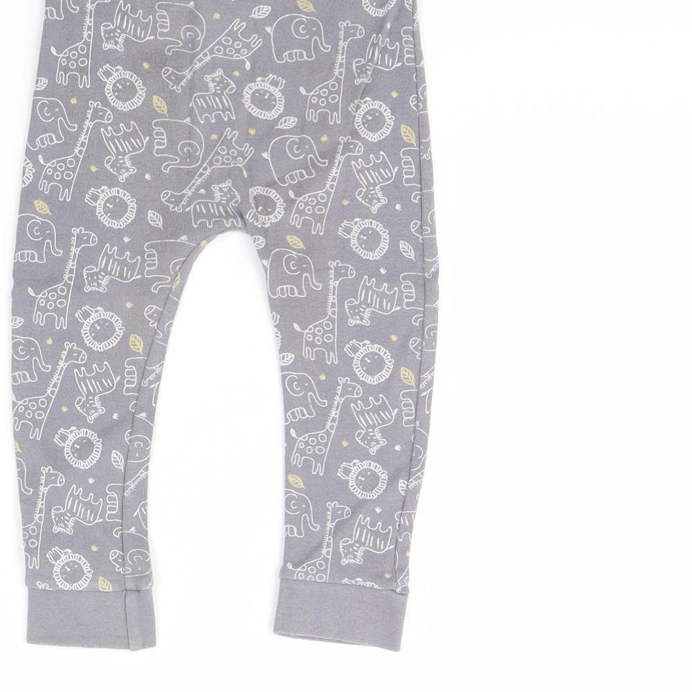 Matalan Baby Grey Animal Print Jogger Trousers Size 12 Months