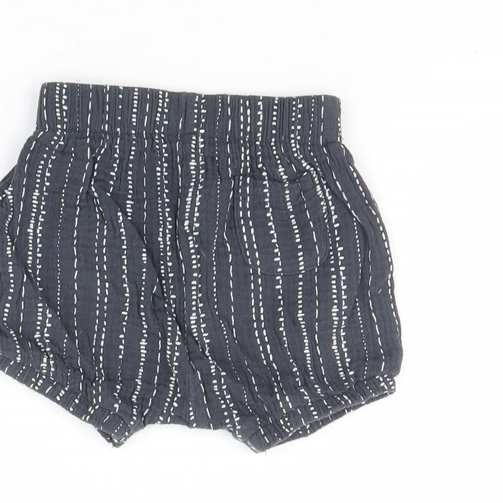 George Baby Grey Striped Cropped Trousers Size 9 Months