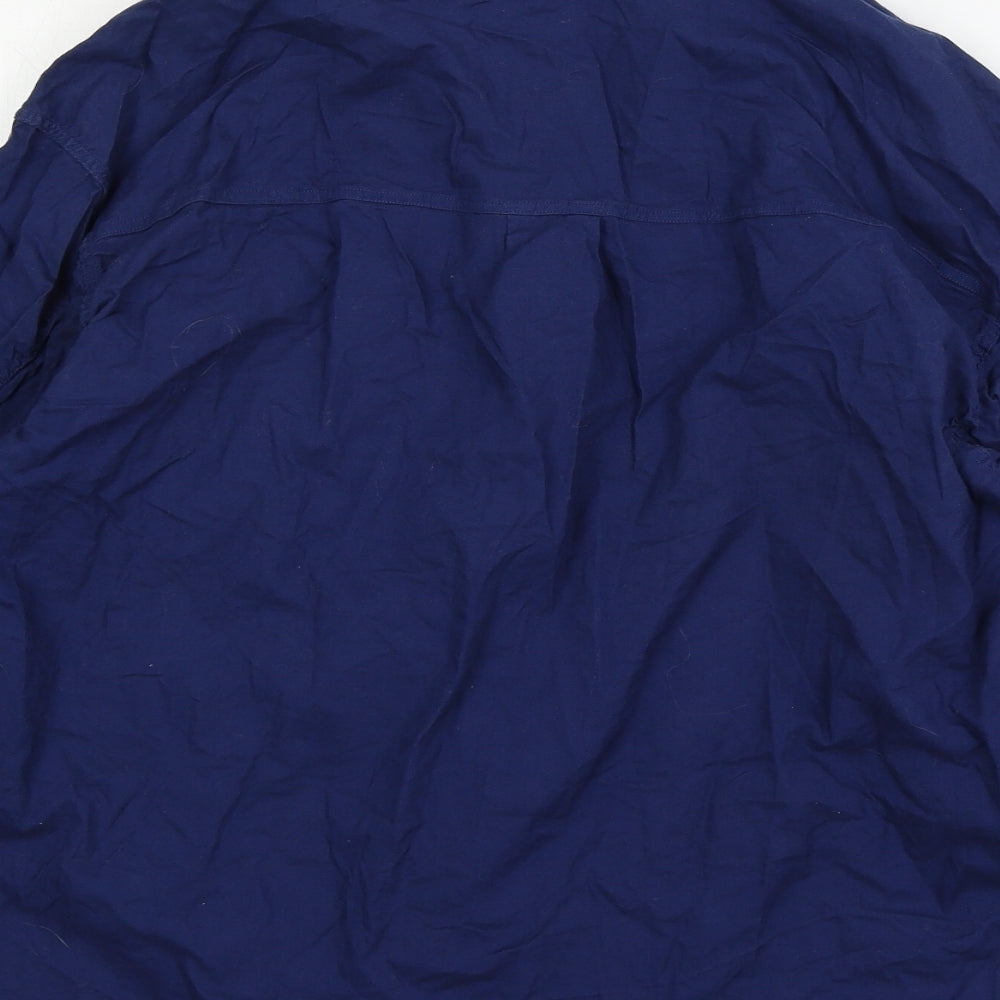 Made in Italy Mens Blue Button-Up Size XS