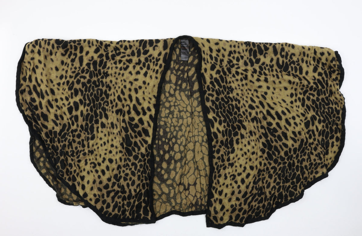 Oasis Womens Brown Animal Print Knit Shawl/Wrap