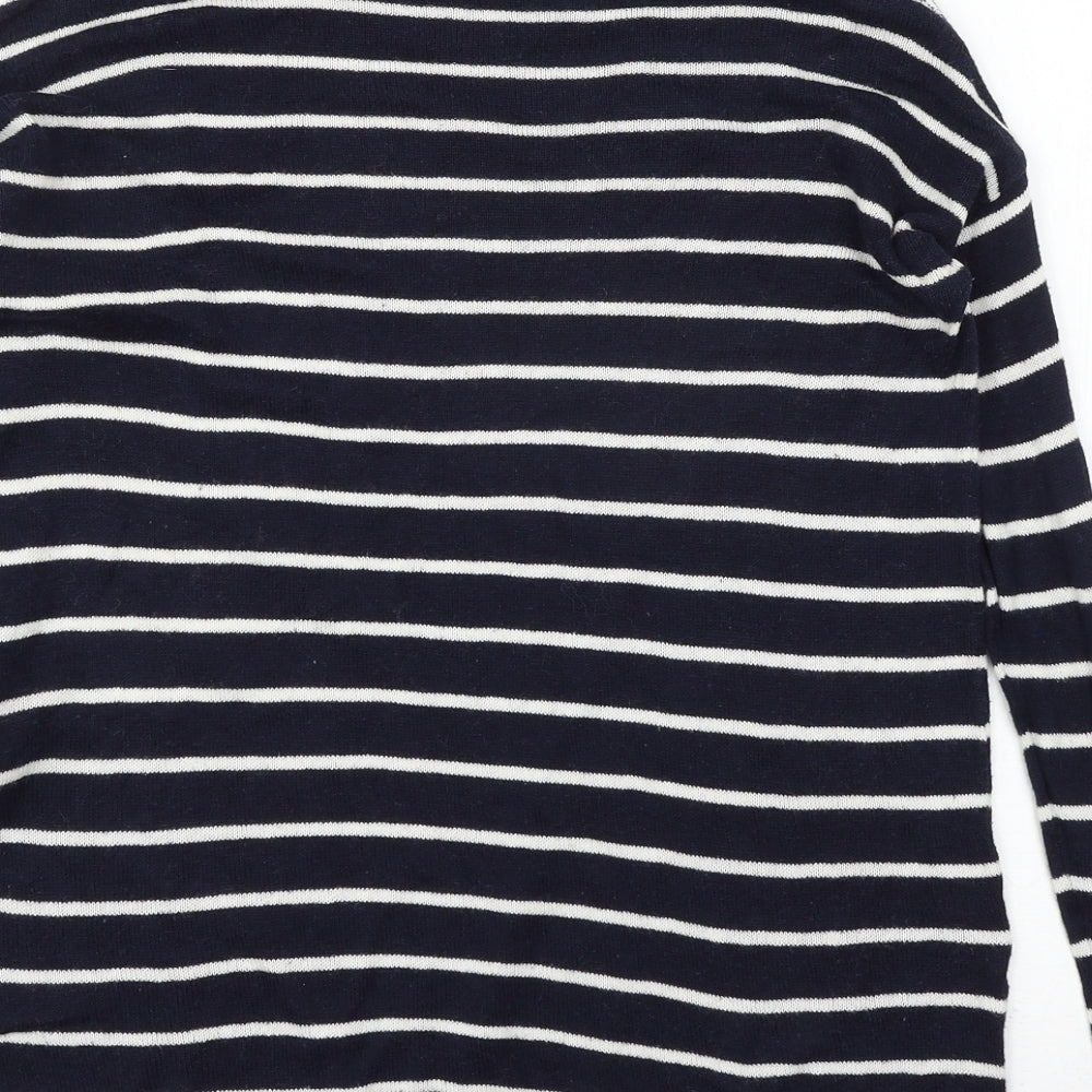 Pull&Bear Womens Blue Striped Knit Pullover Jumper Size S