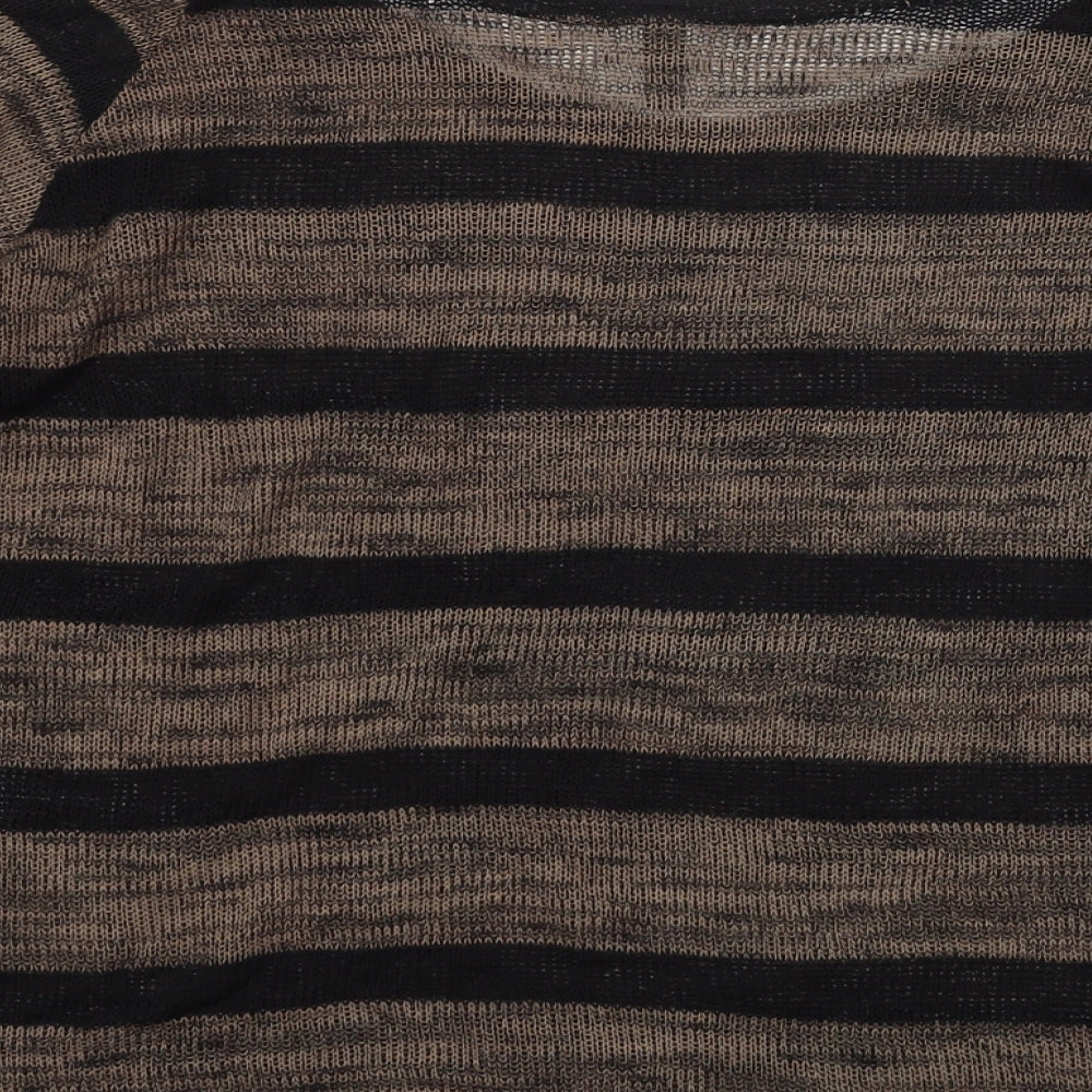 NEXT Womens Black Striped Knit Pullover Jumper Size 12