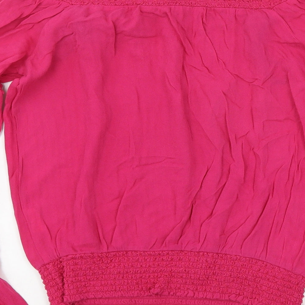 XOXO Womens Pink Basic Blouse Size S