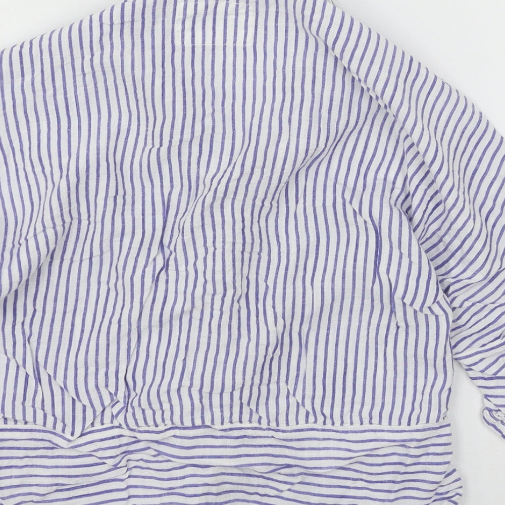 F&F Womens White Striped Top Pyjama Top Size 6