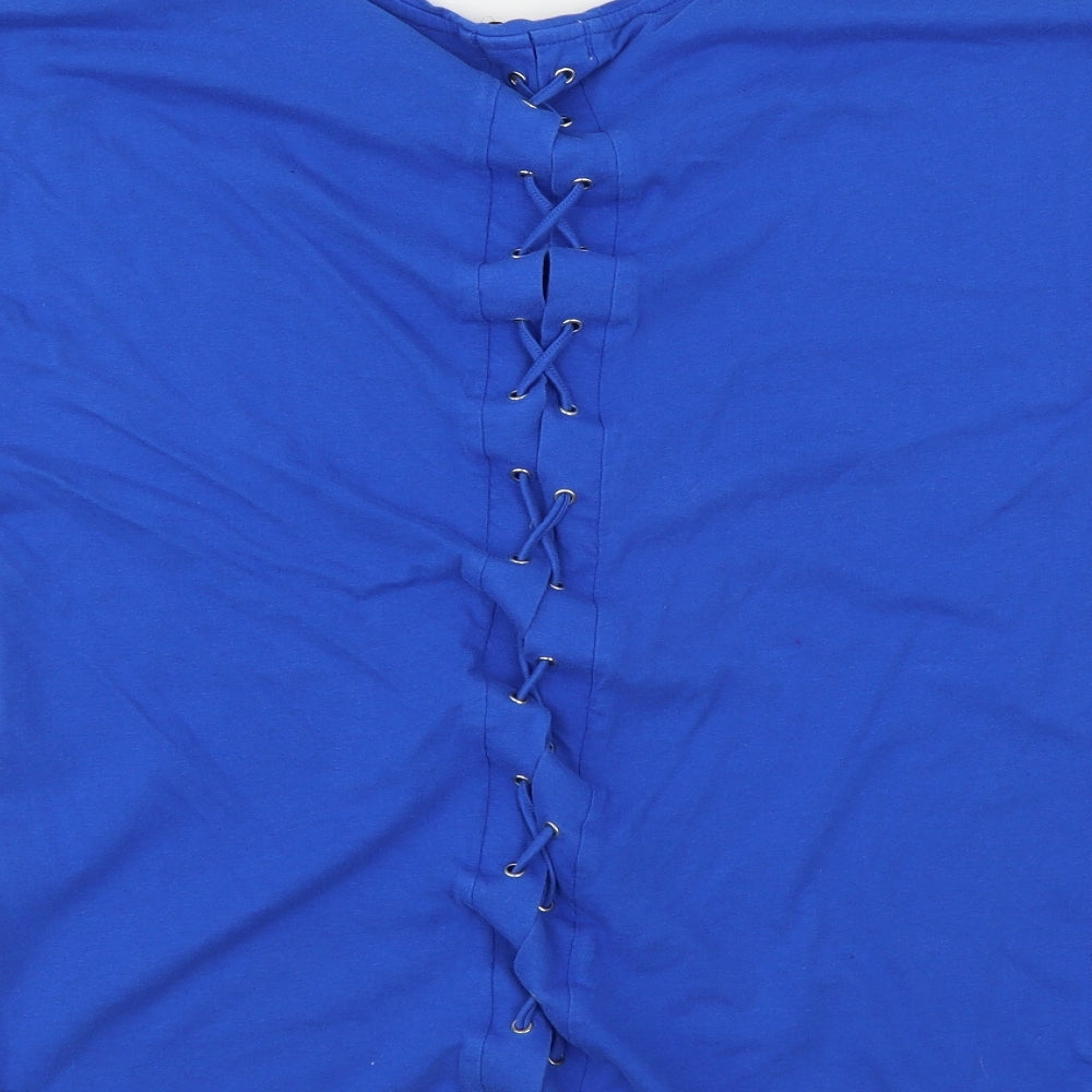 Papaya Womens Blue Jersey Basic T-Shirt Size 14