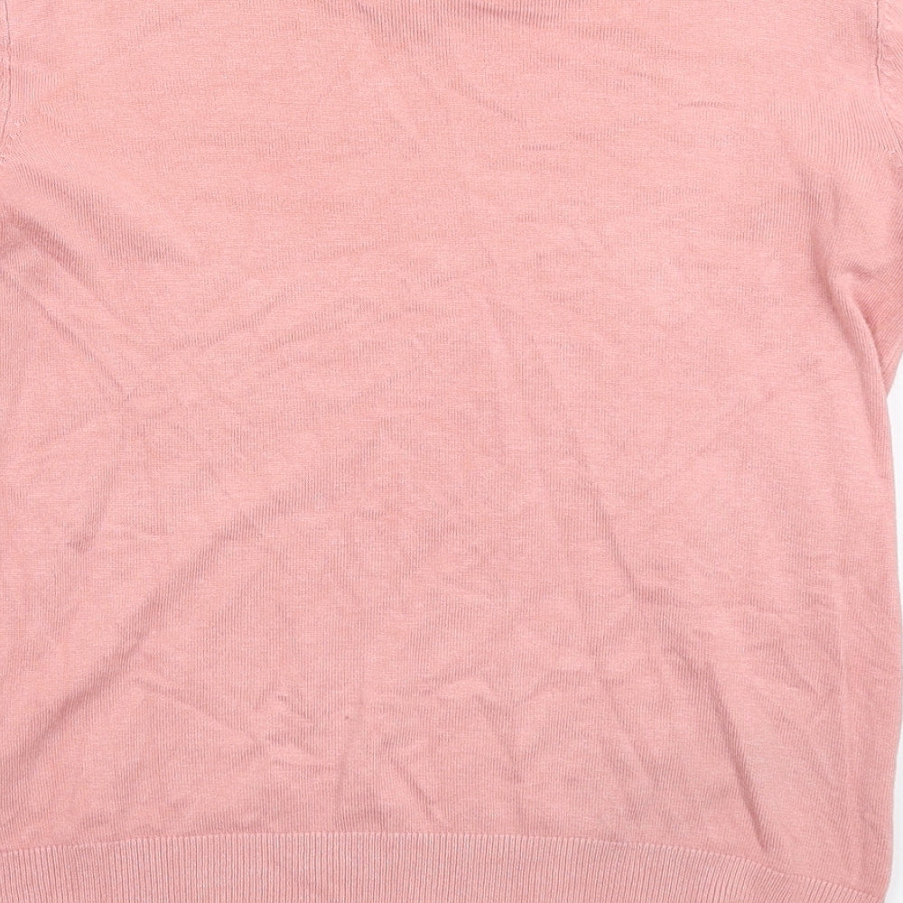 Bershka Womens Pink Knit Pullover Jumper Size S