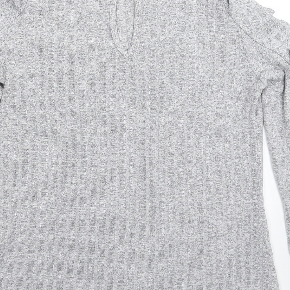 COTTON CLUB Womens Grey Knit Pullover Jumper Size M