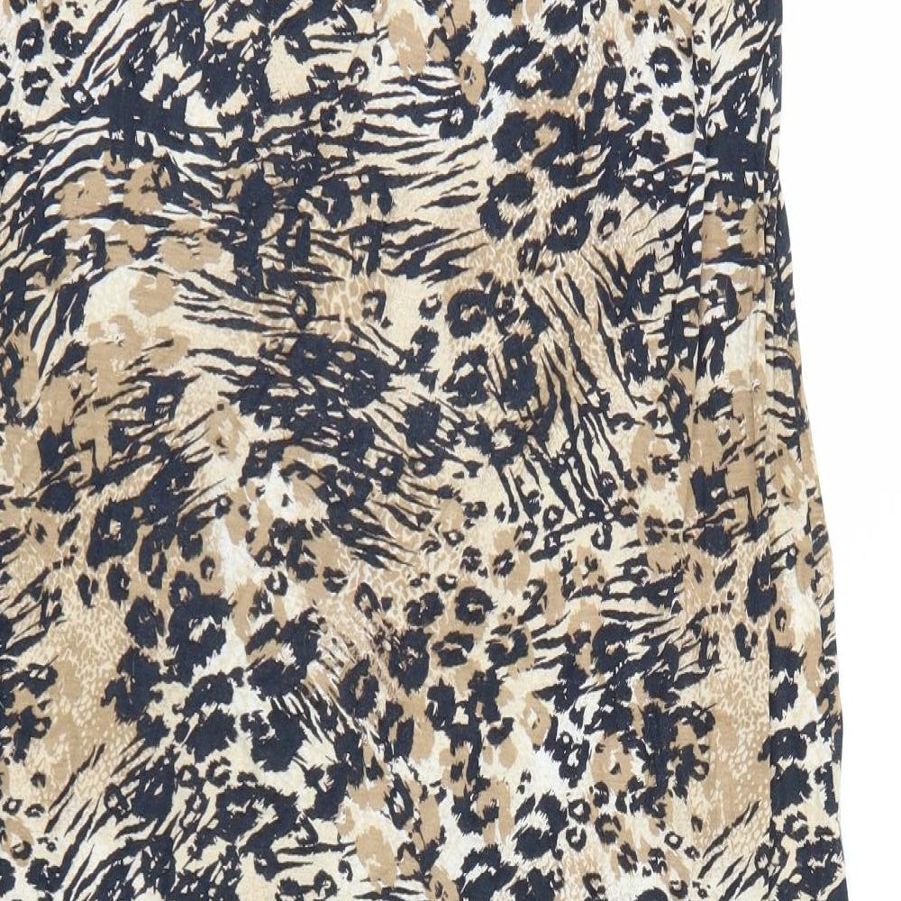 George Womens Brown Animal Print Fit & Flare Size 10