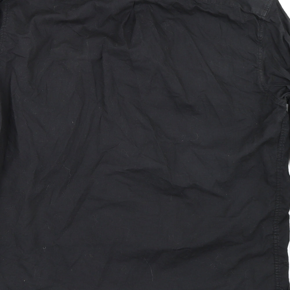 River Island Mens Black Button-Up Size L