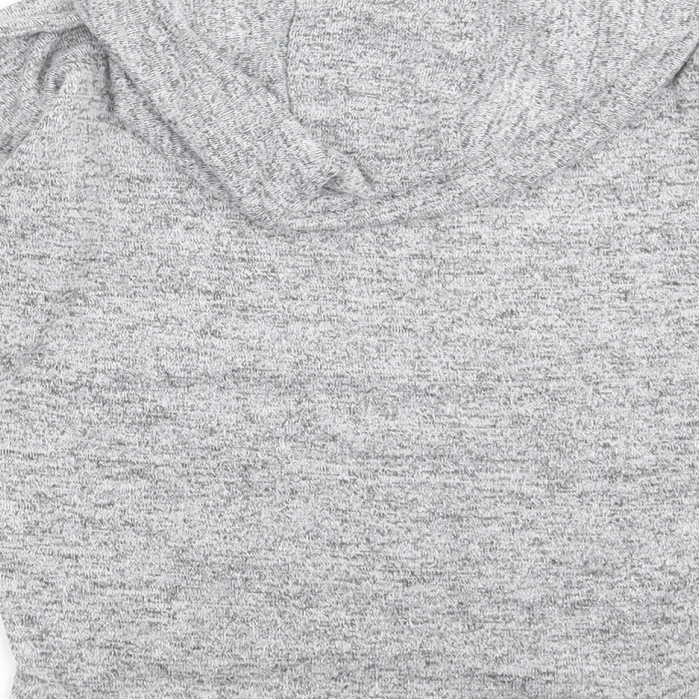 TU Girls Grey Knit Pullover Hoodie Size 9 Years - more sparkle please