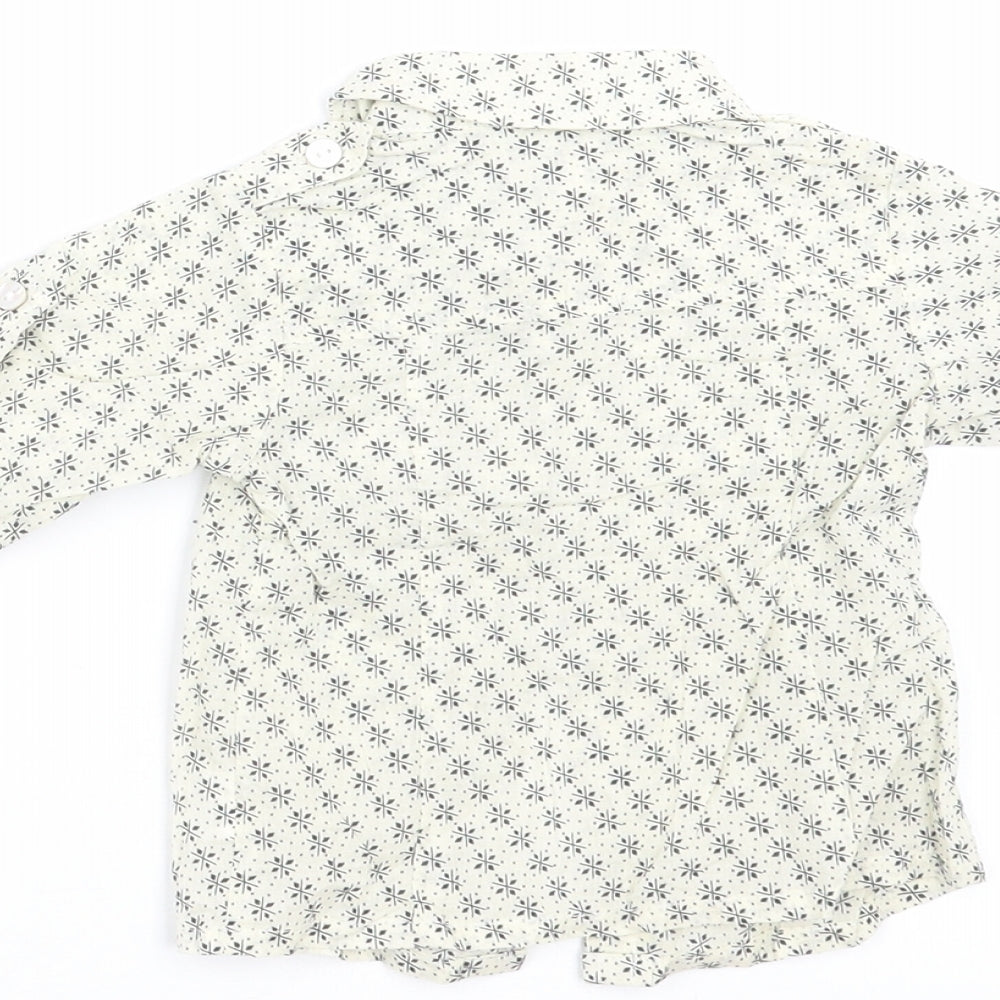 rose & theo Baby Ivory Geometric Basic Button-Up Size 6-9 Months