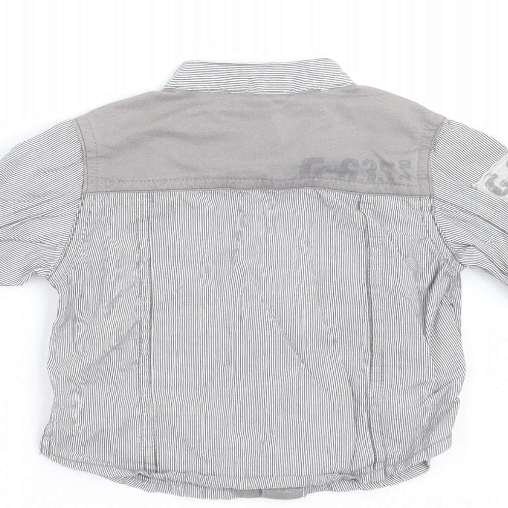 NEXT Baby Grey Striped Basic Button-Up Size 3-6 Months