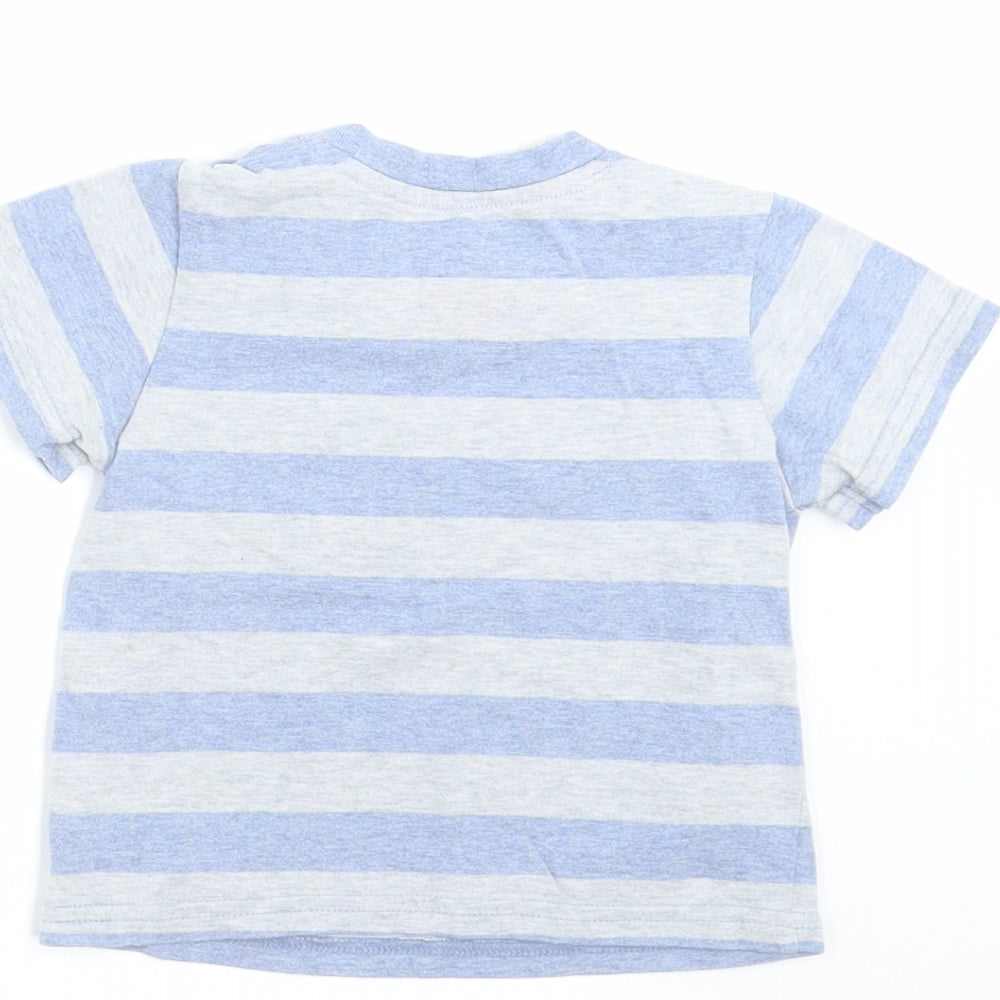 TU Baby Blue Striped Basic T-Shirt Size 6-9 Months