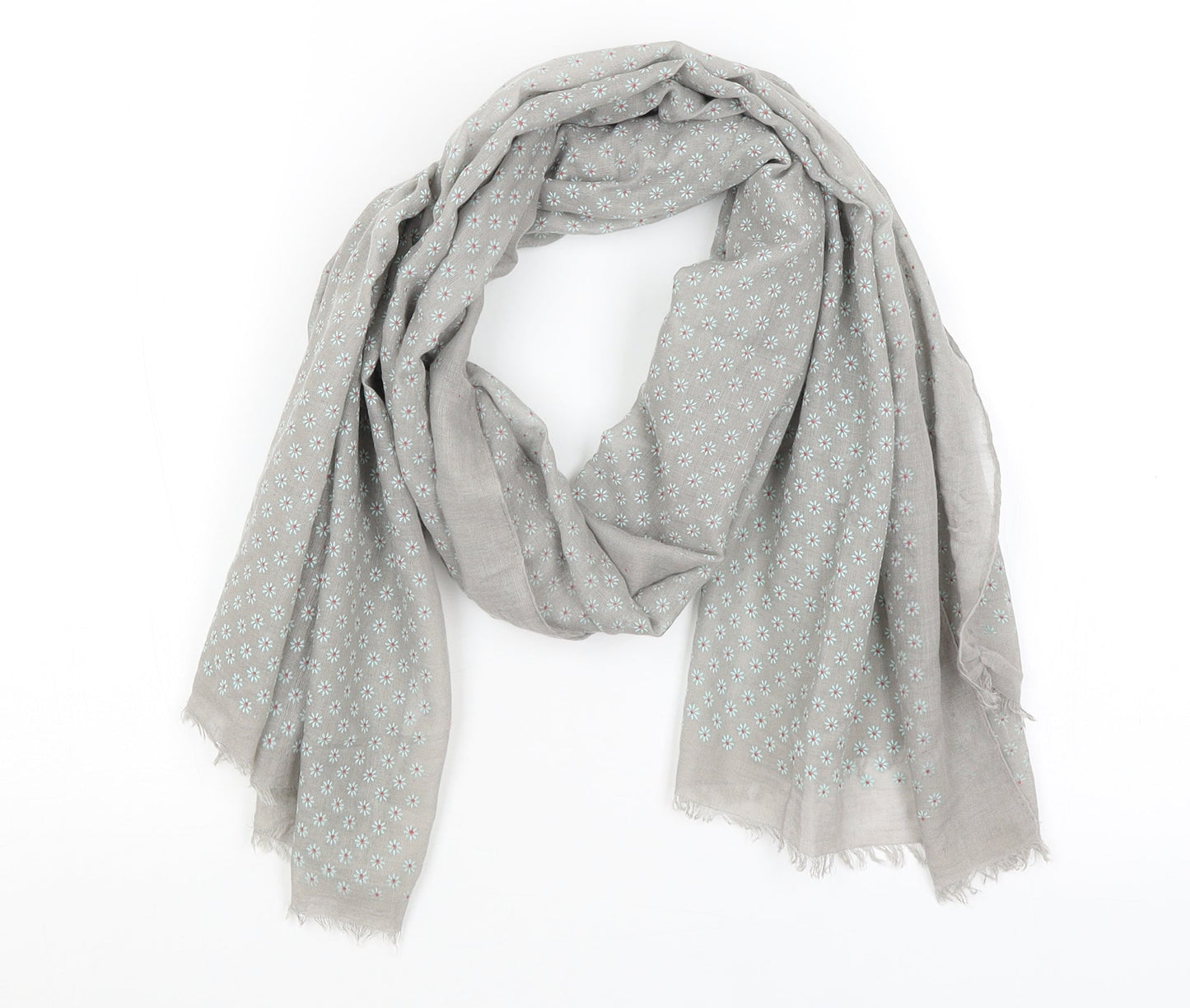 Preworn Womens Grey Floral Scarf