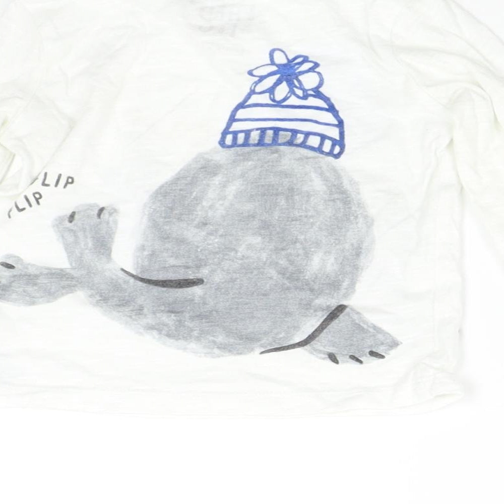 F&F Baby White Basic T-Shirt Size 6-9 Months - Walrus