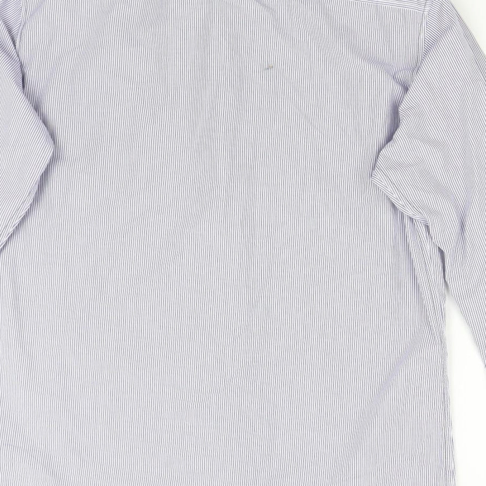 NEXT Mens Blue Striped Button-Up Size L