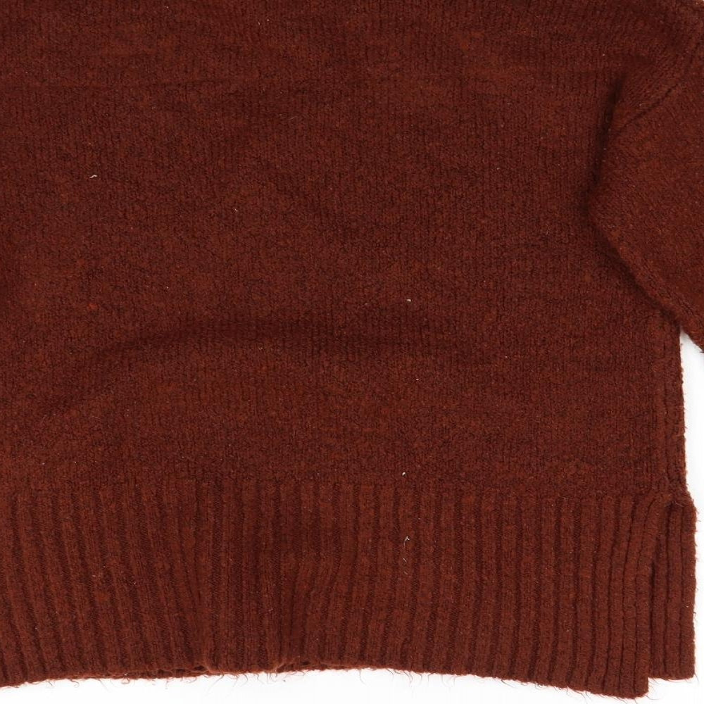 Topshop Womens Orange Knit Pullover Jumper Size M