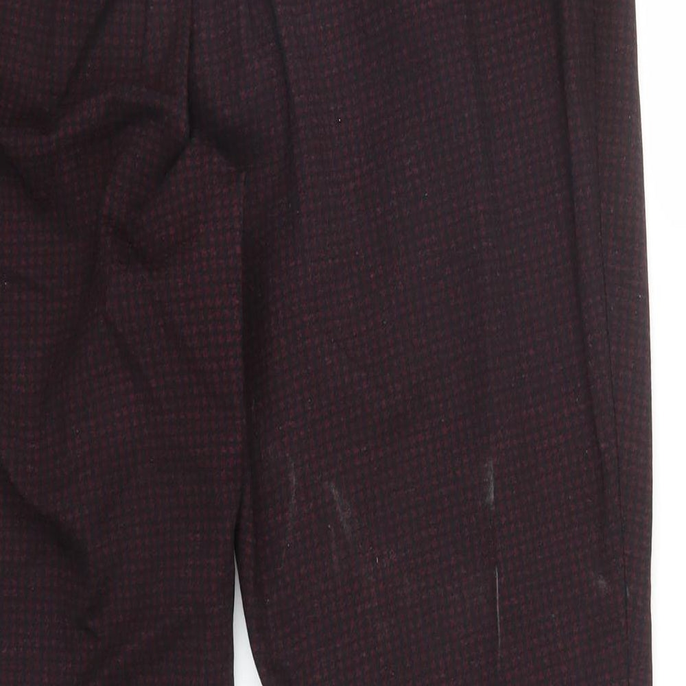 Debenhams Womens Purple Houndstooth Pedal Pusher Trousers Size 16 L27 in