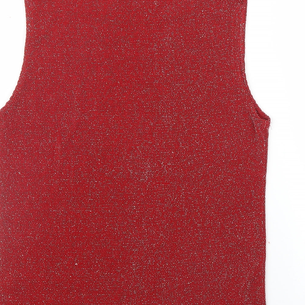 Eternal Womens Red Basic Blouse Size 12