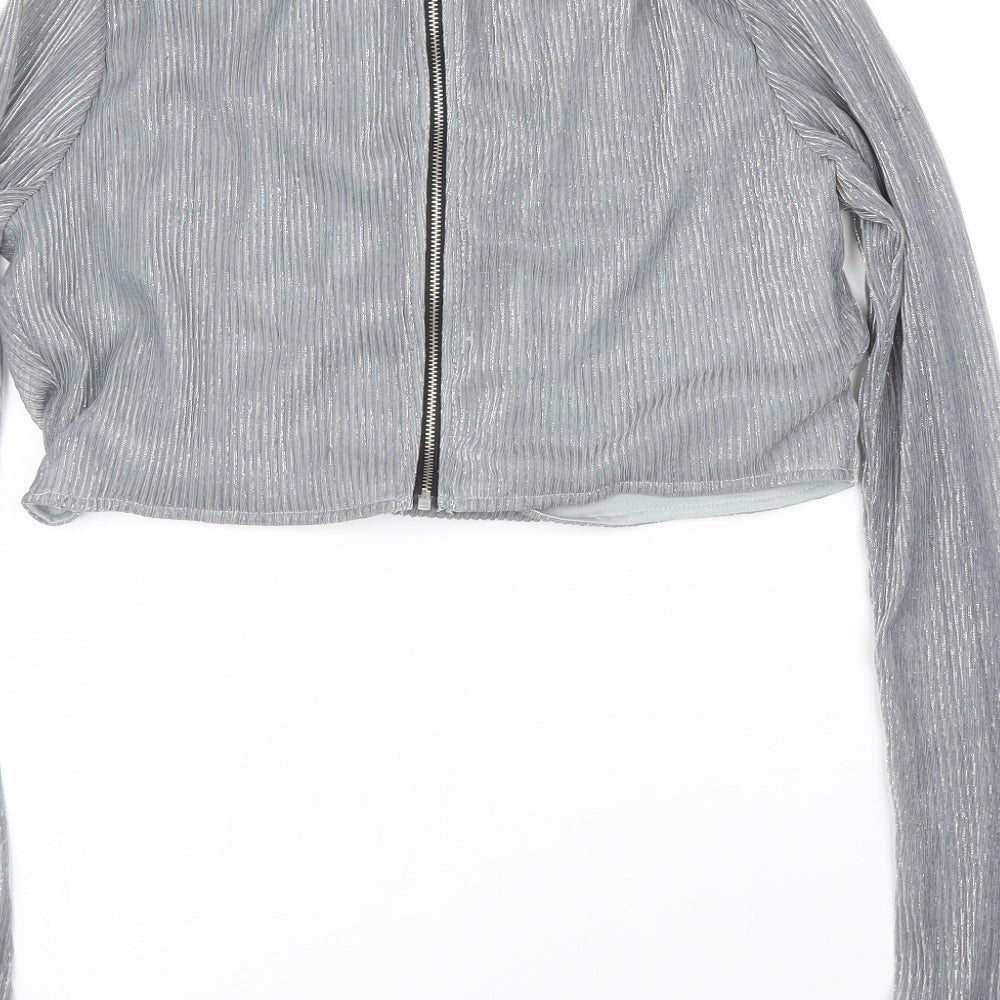 Love Other Things Womens Silver Basic Blouse Size S