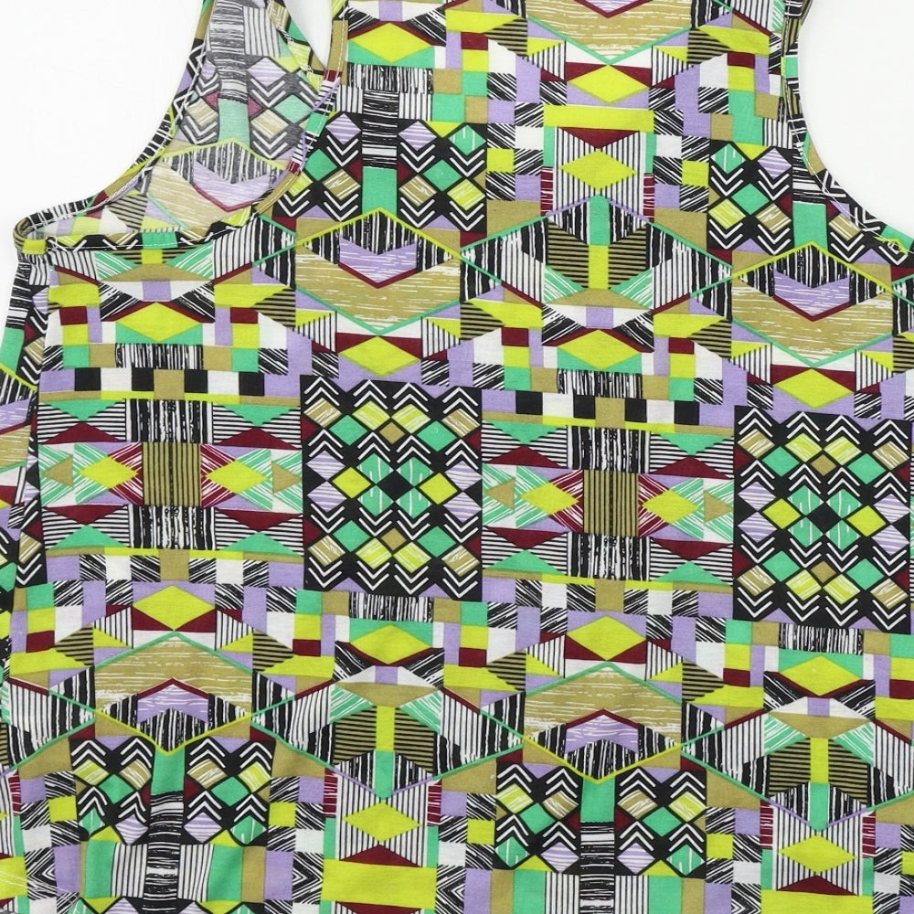 Atmosphere Womens Green Geometric Basic Tank Size 12