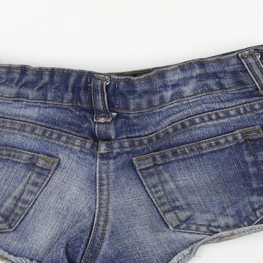 Marks & Spencer Girls Blue Cut-Off Shorts Size 5-6 Years