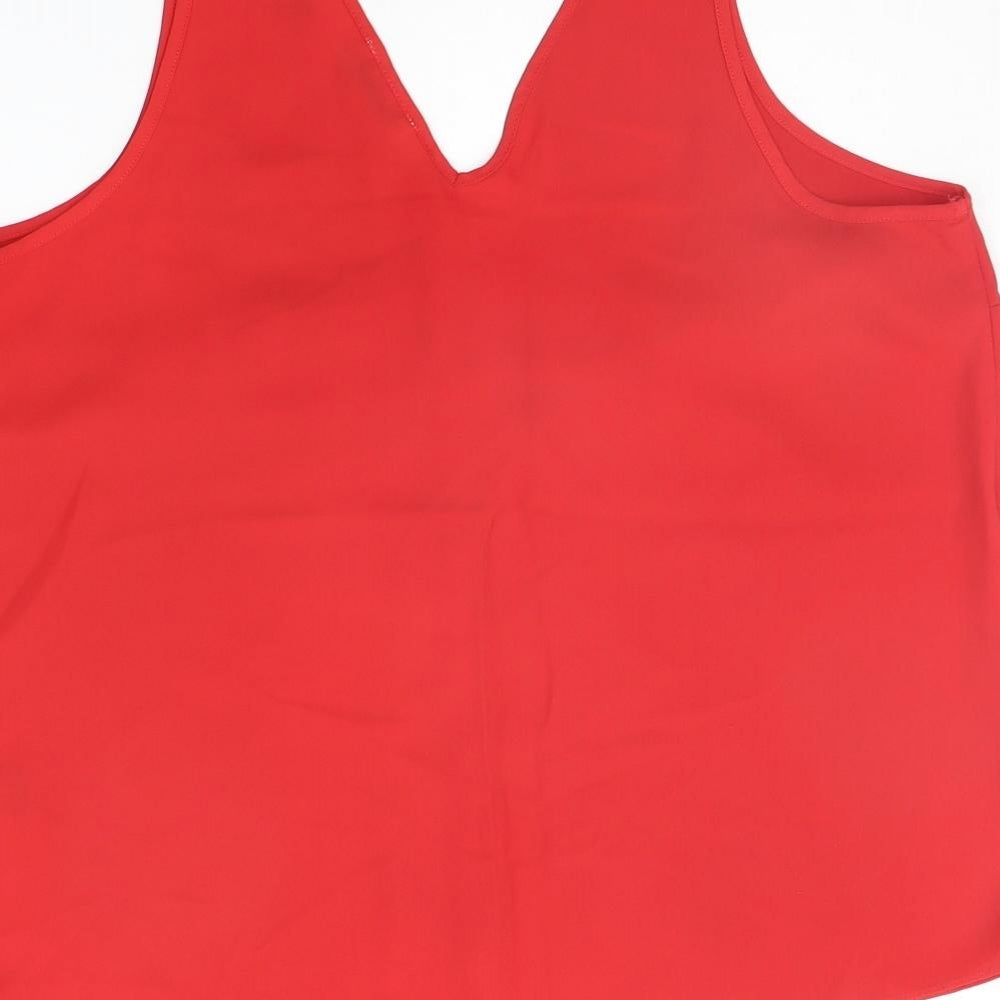 Papaya Womens Red Basic Blouse Size 14