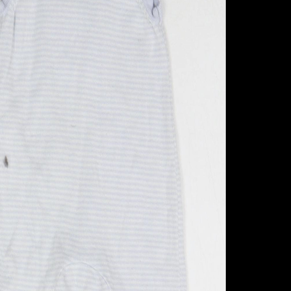 Mothercare Baby Blue Striped Babygrow One-Piece Size Newborn - button close