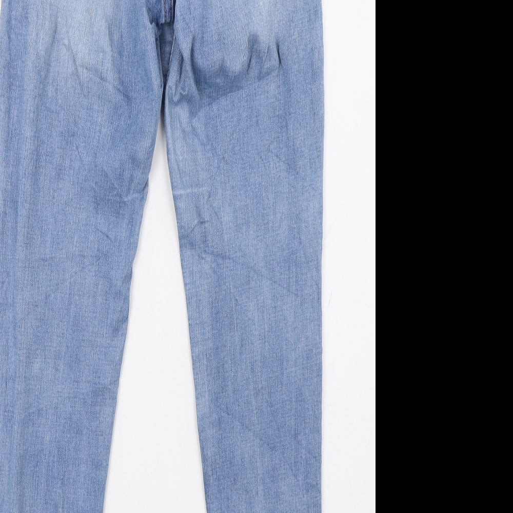 laulia Womens Blue Denim Straight Jeans Size 6 L30 in