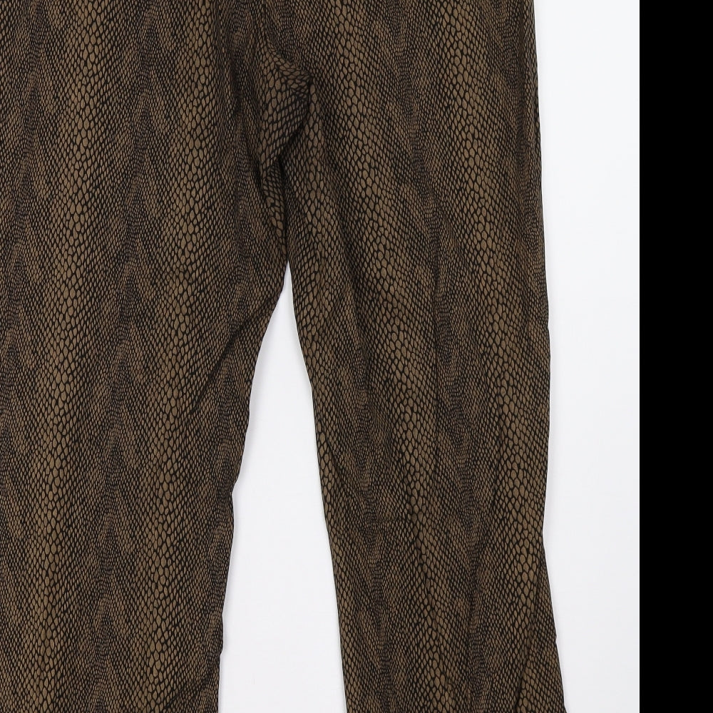 KappAhl Womens Brown Polka Dot Trousers Size 14 L30 in