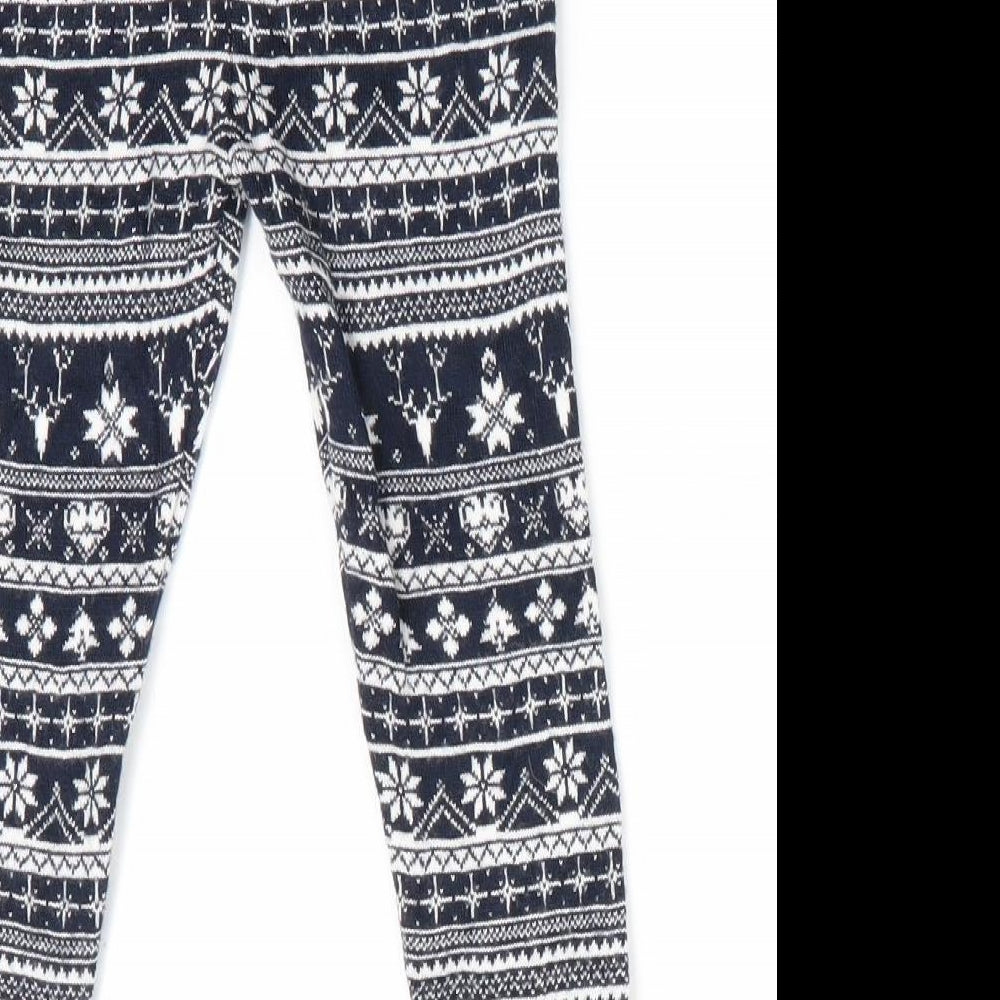 Lupilu Girls Blue Striped Jogger Leggings Size 12-18 Months - Christmas Print Knitted