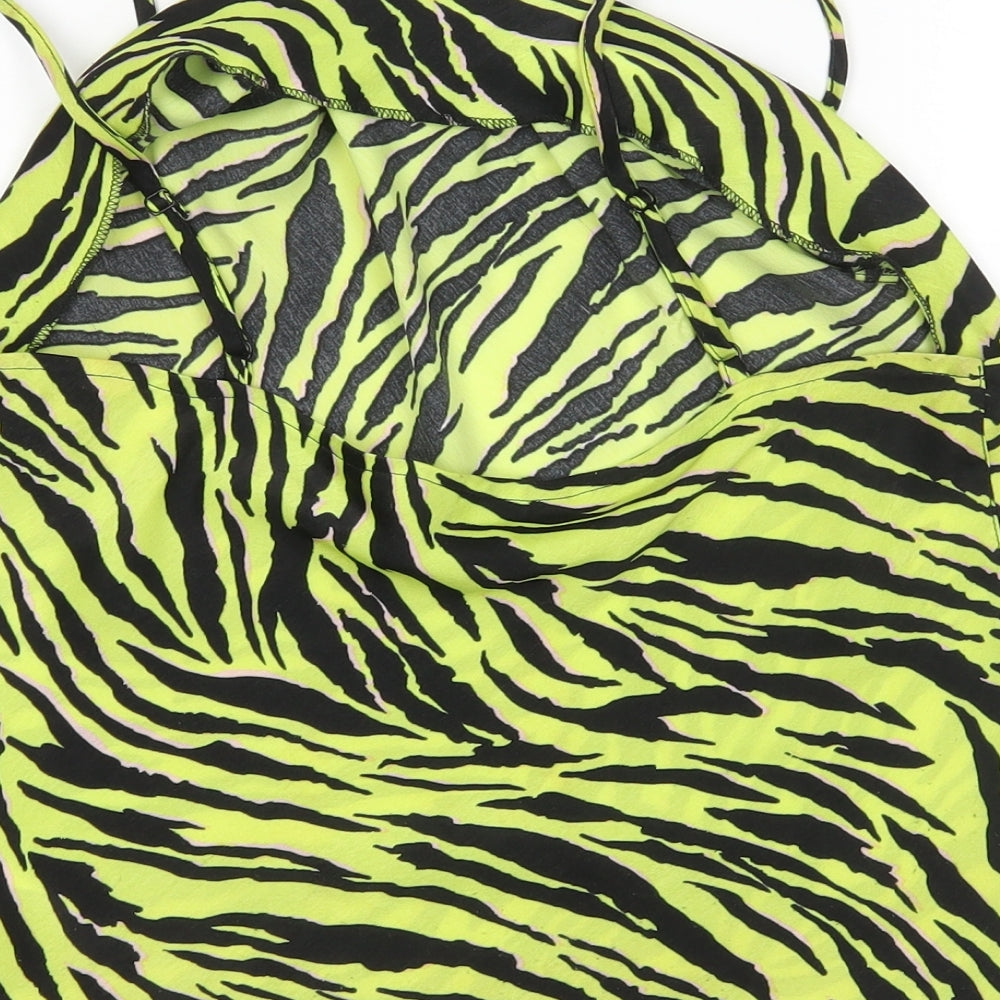 Miss Selfridge Womens Multicoloured Animal Print Basic Tank Size 12