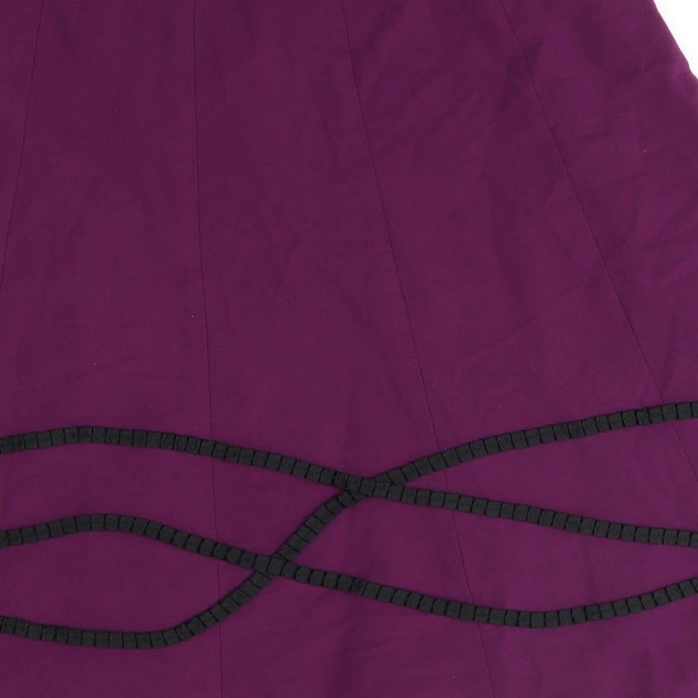 M&S Womens Purple A-Line Skirt Size 16