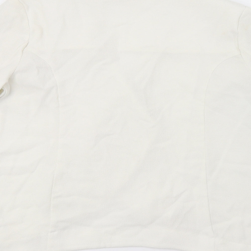 Elodie Womens White Jacket Blazer Size L