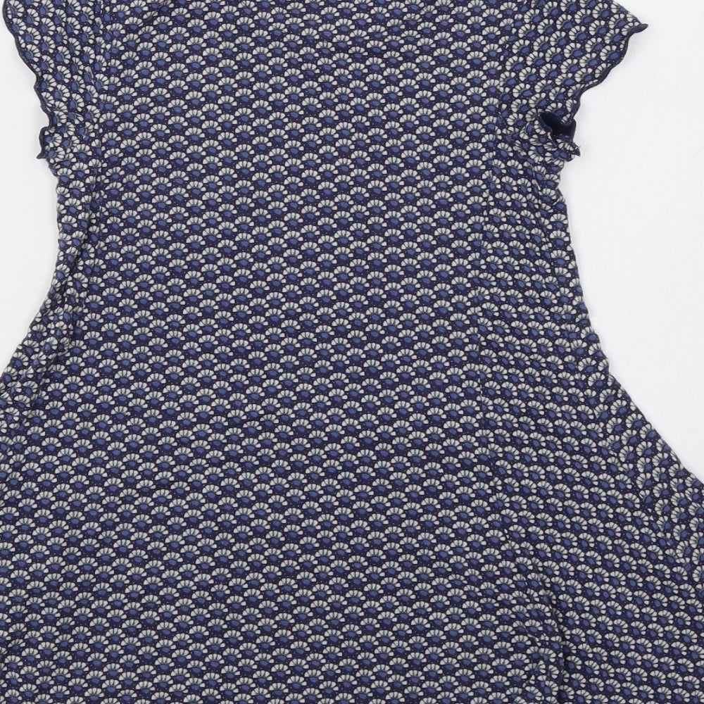 Marks & Spencer Girls Blue Geometric Fit & Flare Size 3-4 Years