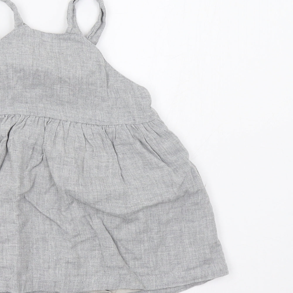 Matalan Baby Grey Pinafore/Dungaree Dress Size 3-6 Months