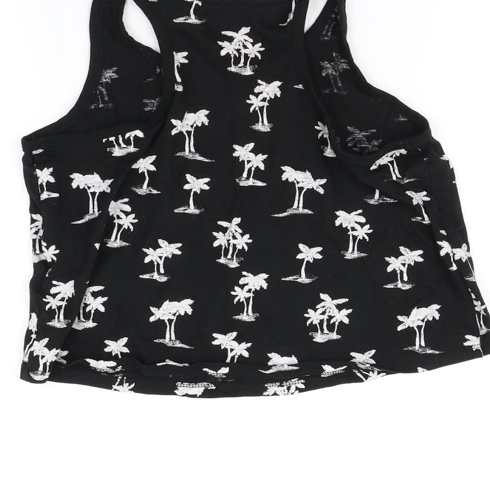 H&M Girls Black Basic T-Shirt Size 10-11 Years