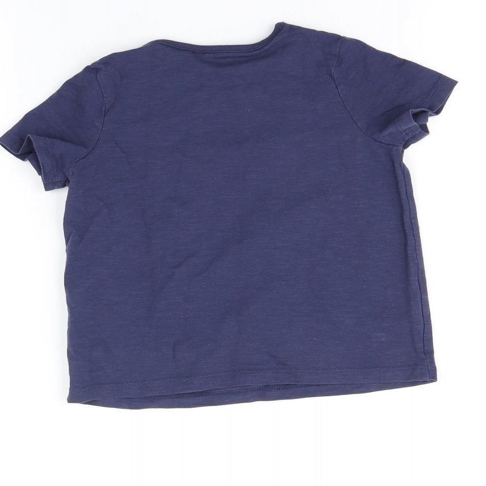 Marks & Spencer Girls Blue Basic T-Shirt Size 3-4 Years