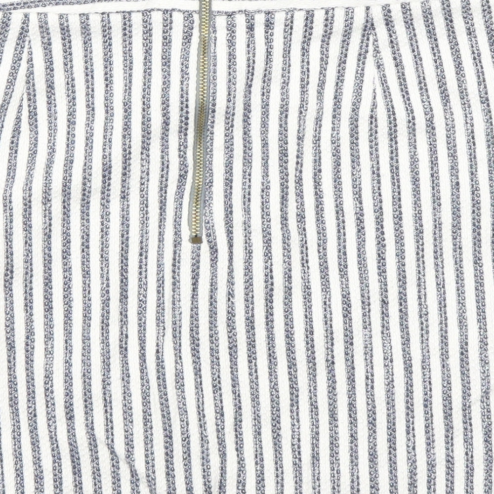 Topshop Womens White Striped Straight & Pencil Skirt Size 12