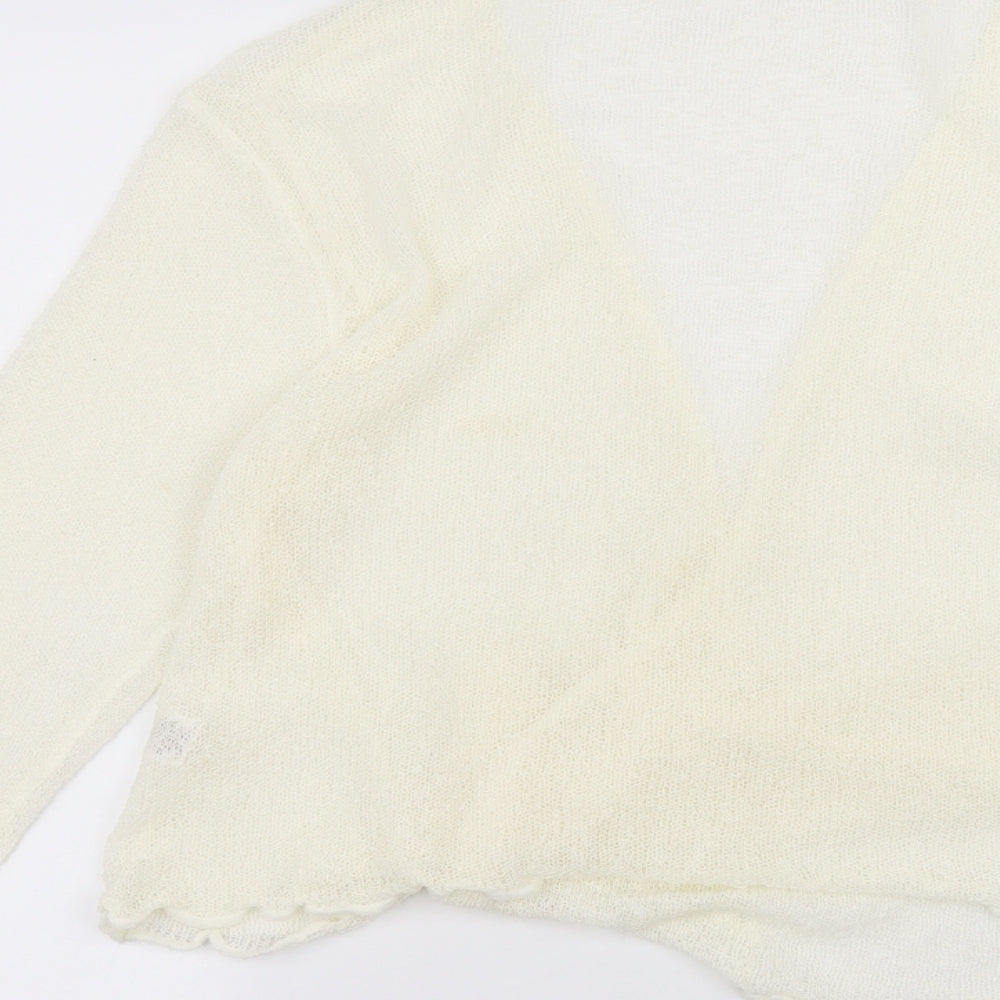 Bonmarché Womens White Cardigan Jumper Size M
