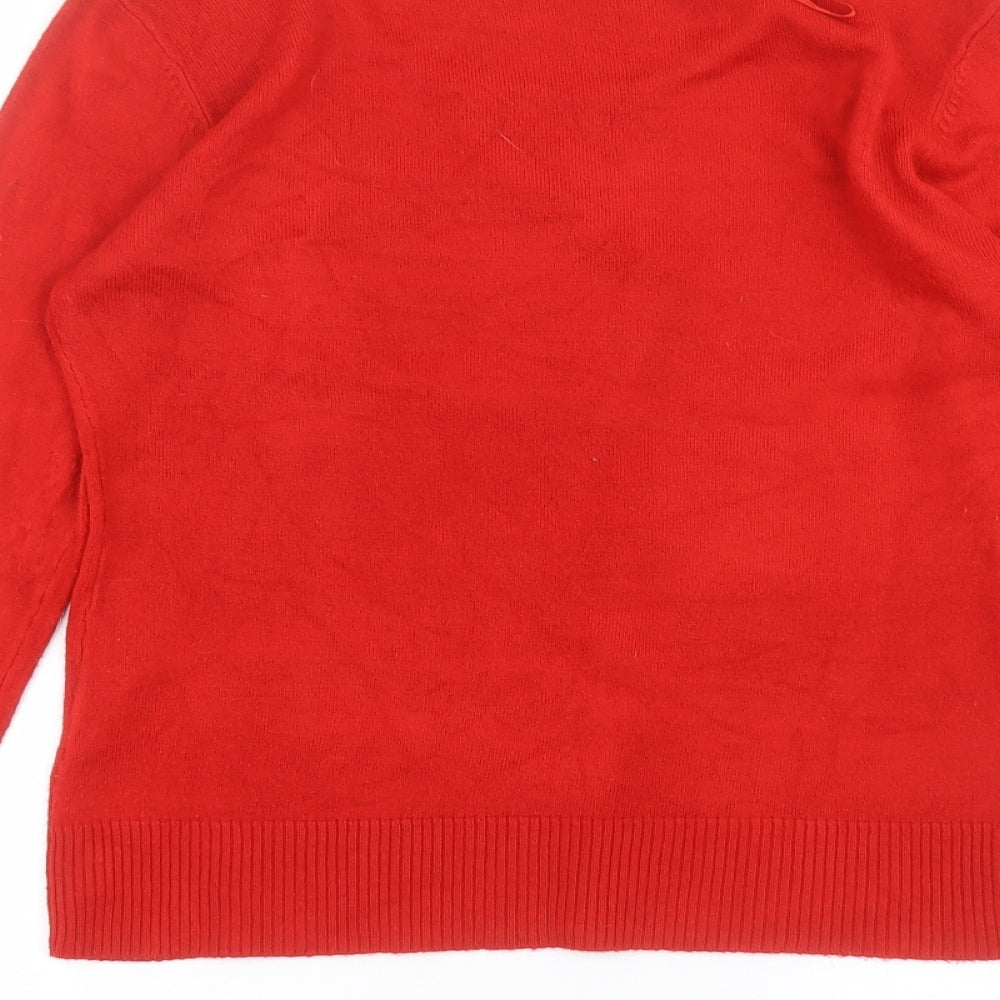 ellie louise Womens Red Pullover Jumper Size L
