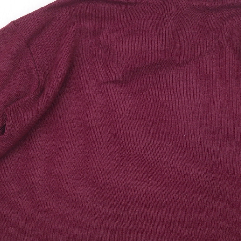 V-Eve Womens Purple Knit Pullover Jumper Size M