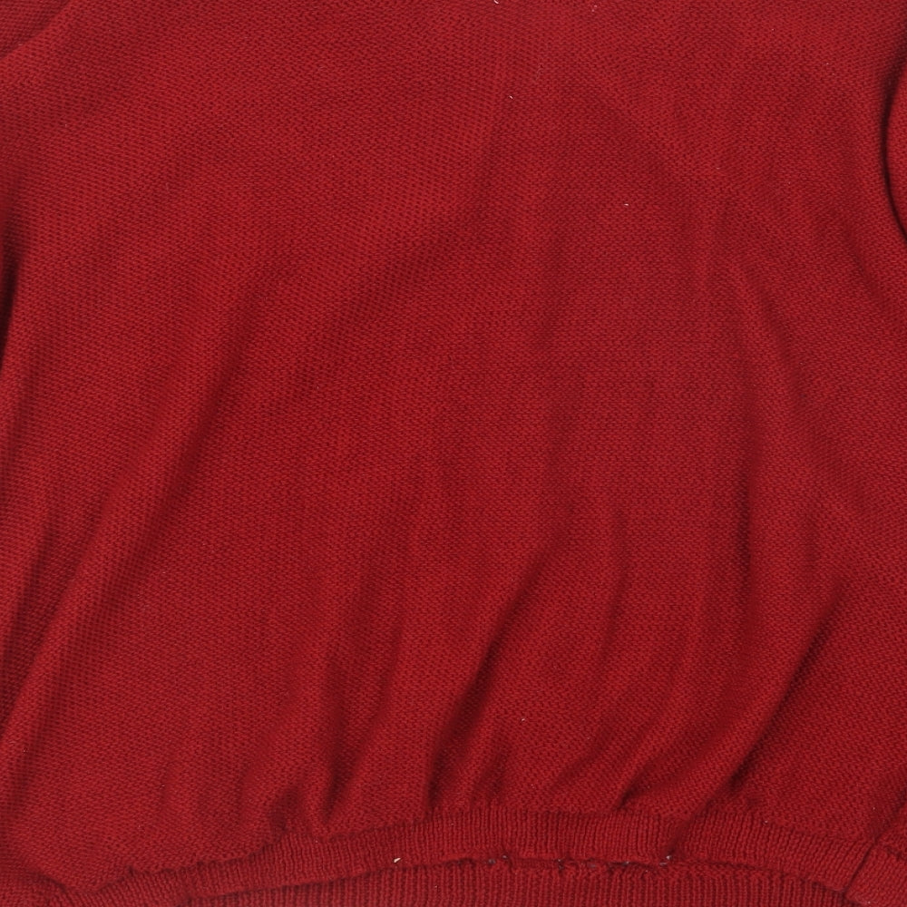 Papaya Womens Red Knit Pullover Jumper Size M