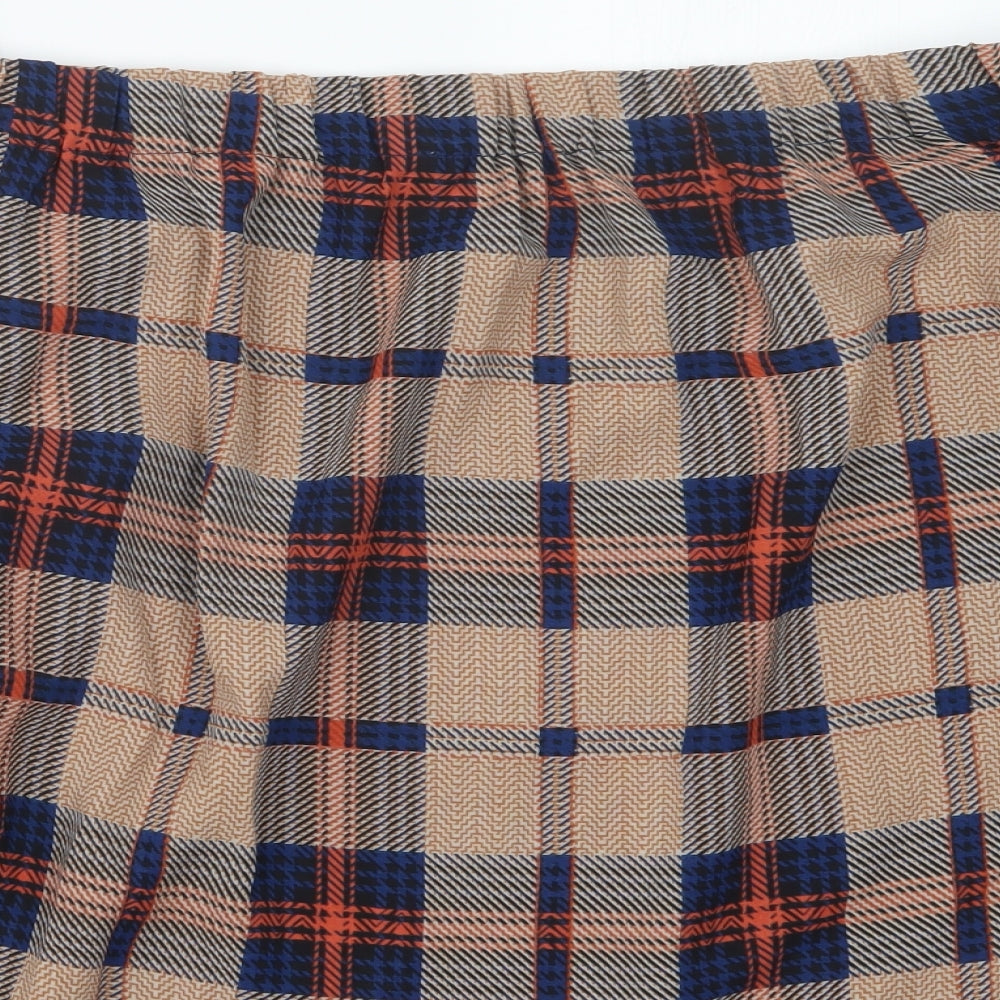 sweewe Womens Beige Check Basic Blouse Size S